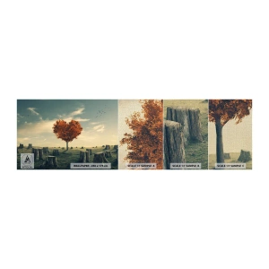 Mostră tapet Premium Canvas - Încă mai există speranță - Abstracția, Peisaj, Copac - 100x30 cm