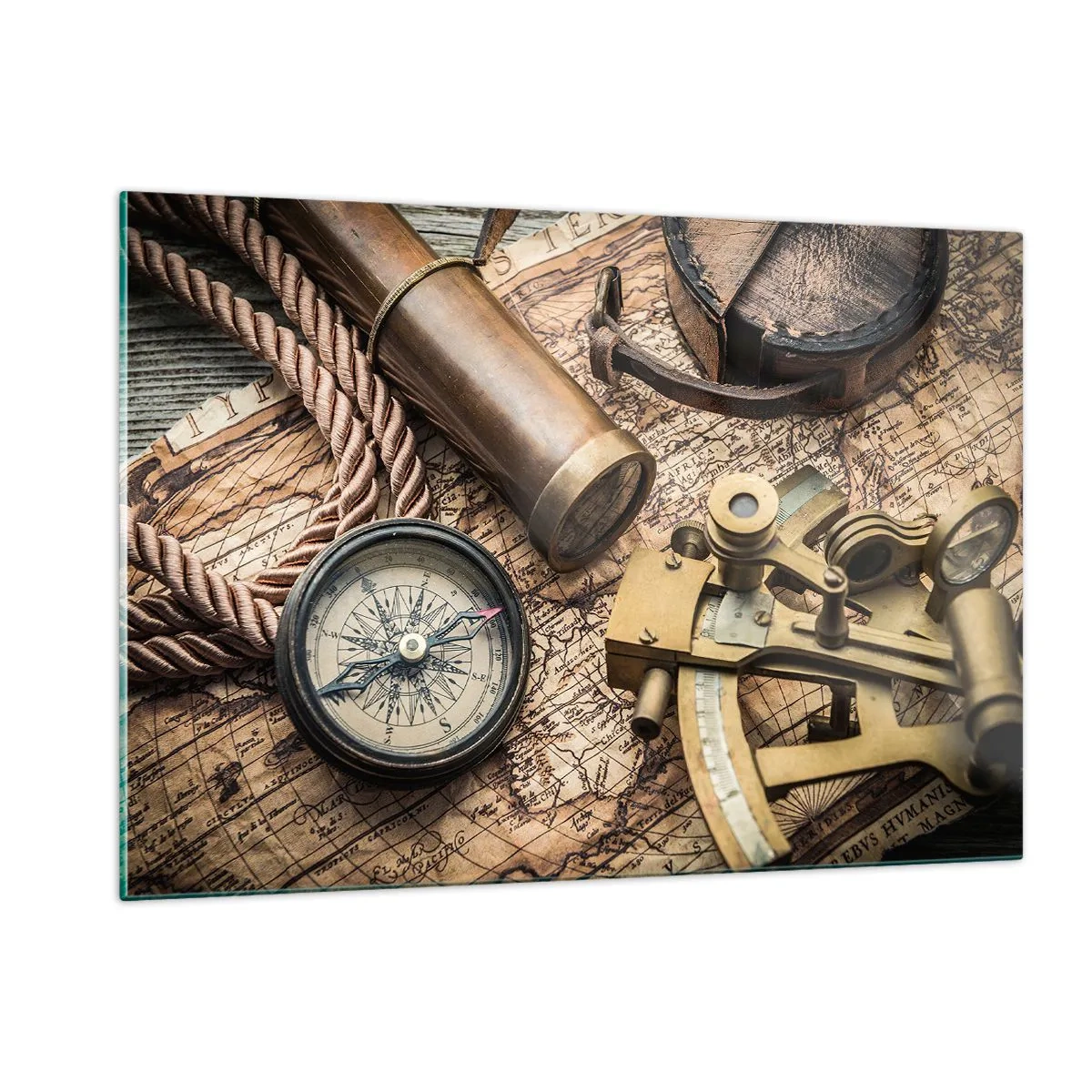 Tablou pe sticlă - Stabilește cursul - 120x80 cm