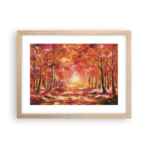 Poster în ramă de stejar deschis - Pădurea de cupru - 40x30 cm