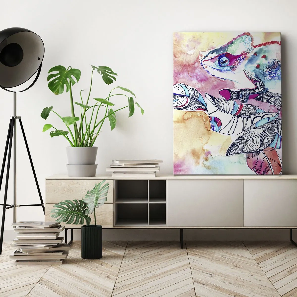 Tablou pe pânză - Colorat ca și lumea noastră - 55x100 cm