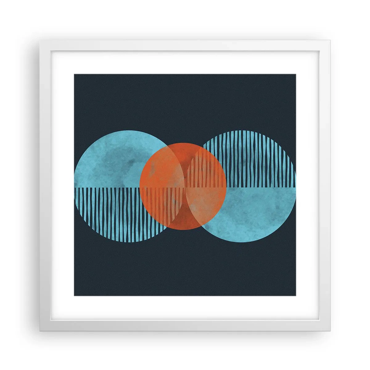Poster în ramă albă - Compoziție simetrică - 40x40 cm