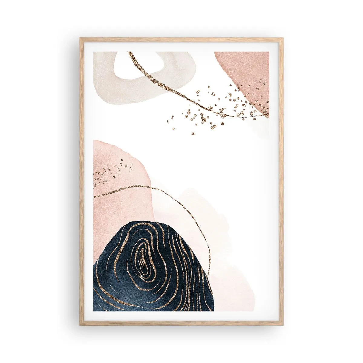 Poster în ramă de stejar deschis - Totul curge - 70x100 cm