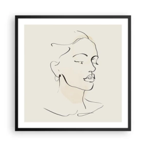 Poster în ramă neagră - Cu o linie sigură - 60x60 cm