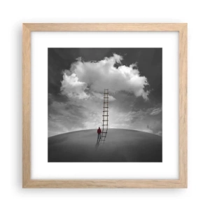 Poster în ramă de stejar deschis - Orice este posibil - 30x30 cm