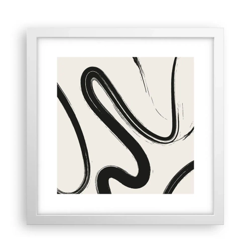 Poster în ramă albă - Capriciu în alb și negru - 30x30 cm