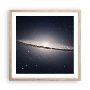 Poster în ramă de stejar deschis - Cu mult timp în urmă, într-o galaxie foarte, foarte îndepărtată... - 50x50 cm