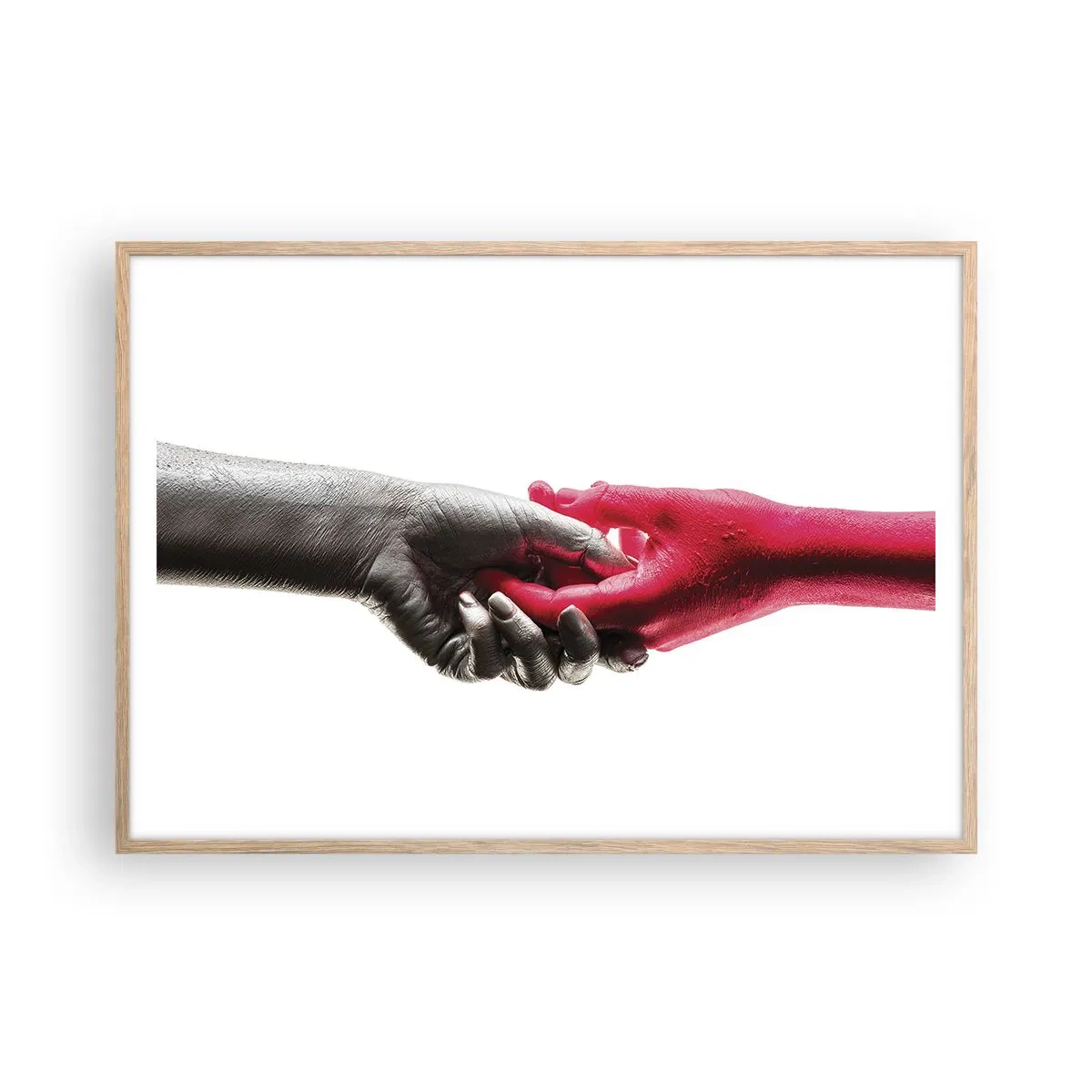 Poster în ramă de stejar deschis - Împreună, deși diferiți - 100x70 cm