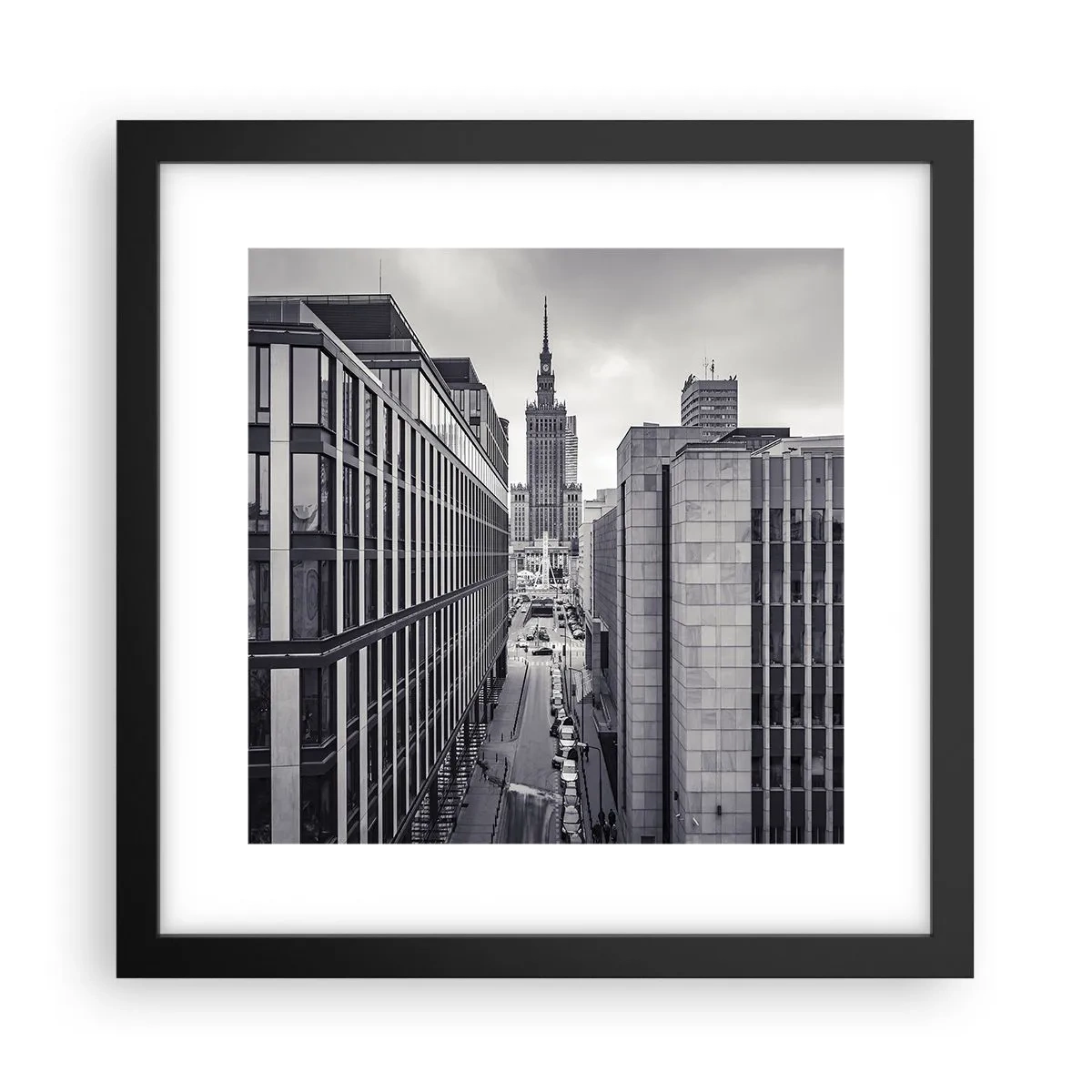 Poster în ramă neagră - Vale citadină din Varșovia - 30x30 cm