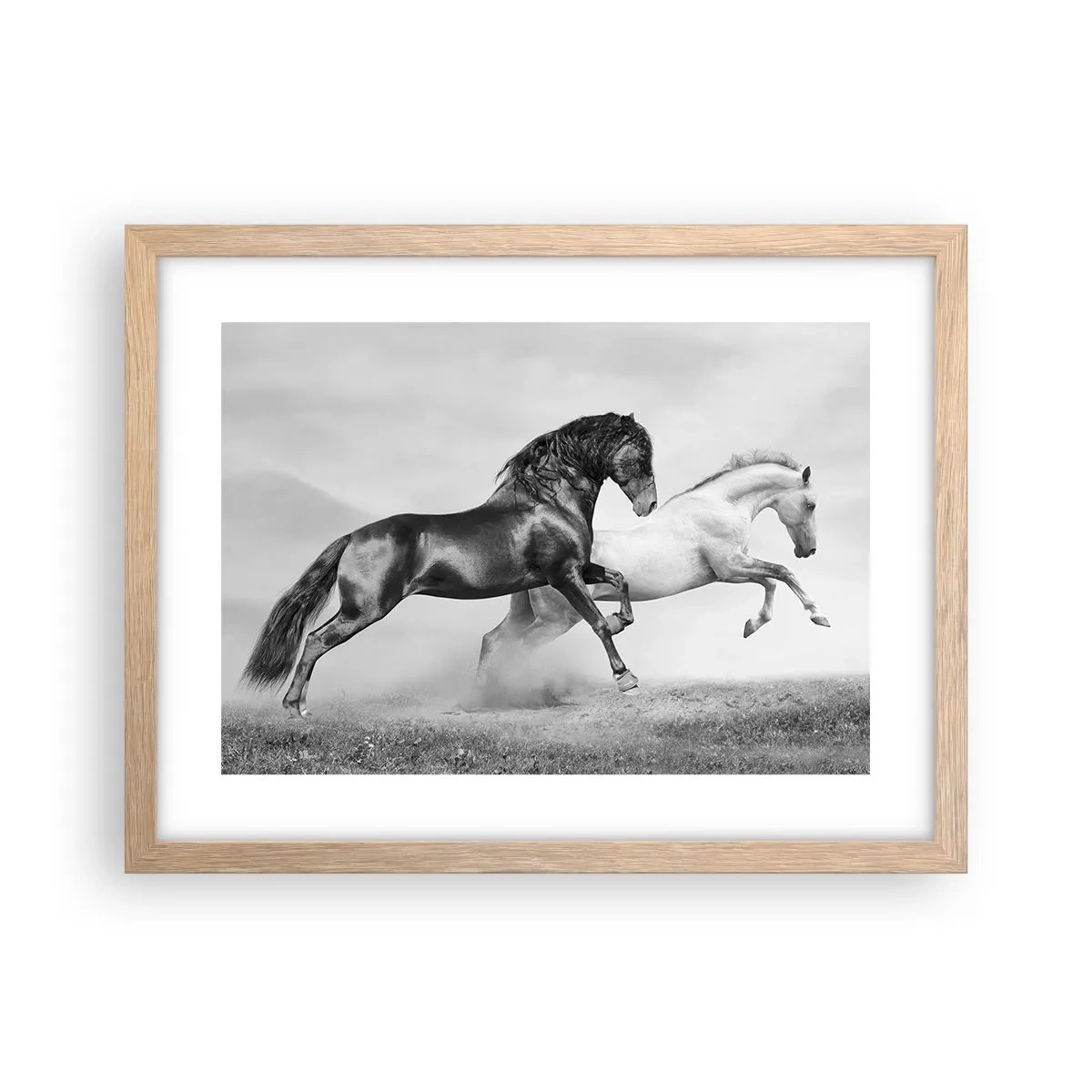 Poster în ramă de stejar deschis - Îngeri și demoni - 40x30 cm