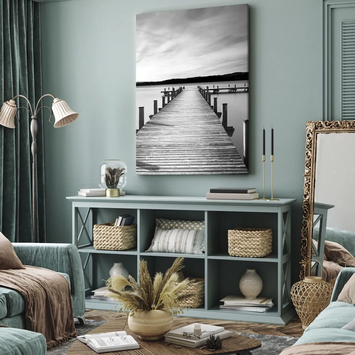 Tablou pe pânză - La adăpostul apei - pace - 55x100 cm