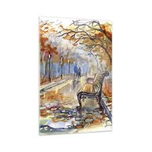 Tablou pe sticlă - Pășim împreună în toamnă - 70x100 cm