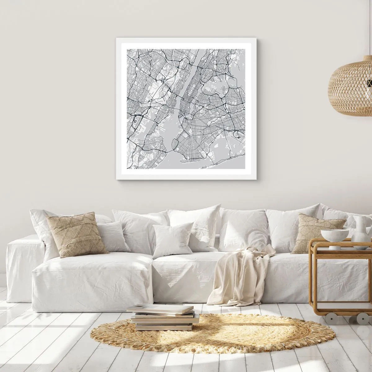 Poster în ramă albă - Anatomia unei metropole - 50x50 cm