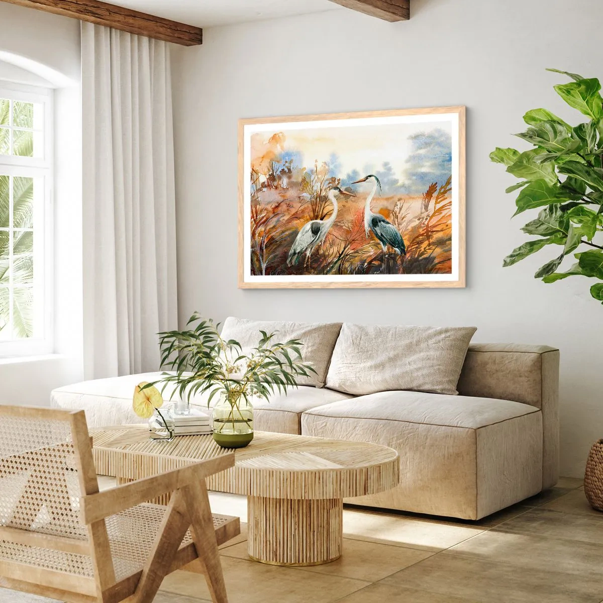 Poster în ramă de stejar deschis - Încotro în toamnă? - 50x40 cm