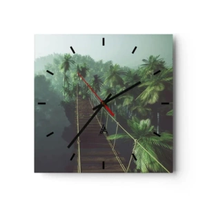 Ceas de perete - Ceas pe sticlă - Deasupra cazanului verde - 30x30 cm