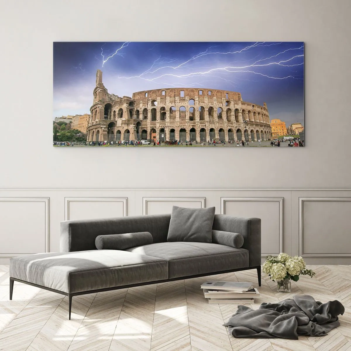 Tablou pe sticlă - Arena de luptă - 90x30 cm