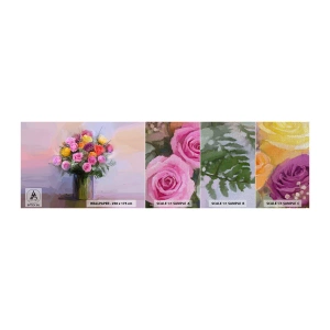 Mostră tapet Premium Canvas - Frumusețe reținută - Vaza cu flori, Buchet de flori, Bucată - 100x30 cm