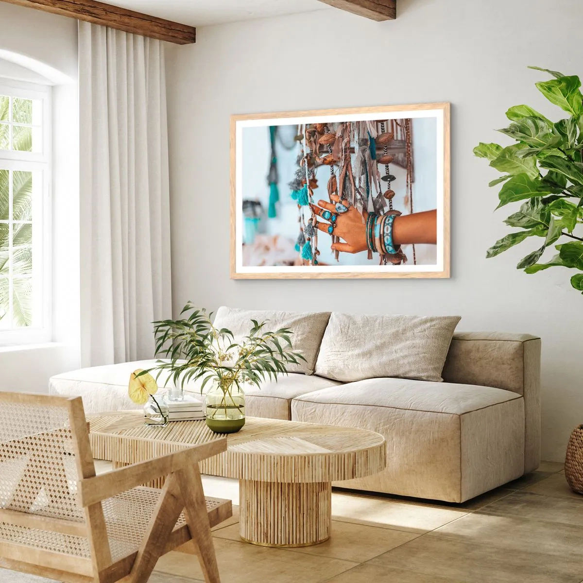 Poster în ramă de stejar deschis - Comori locale - 91x61 cm