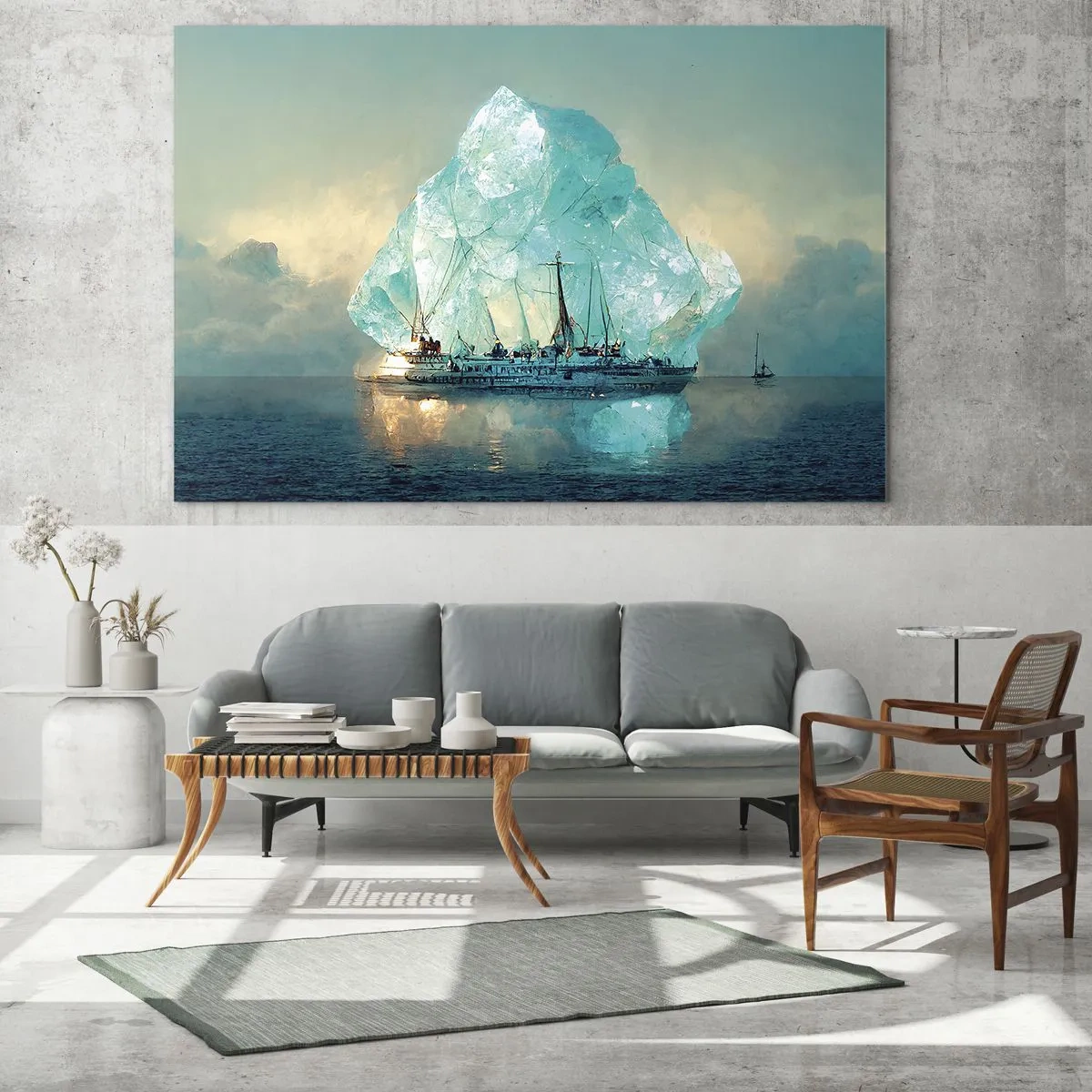 Tablou pe sticlă - Diamant arctic - 100x70 cm