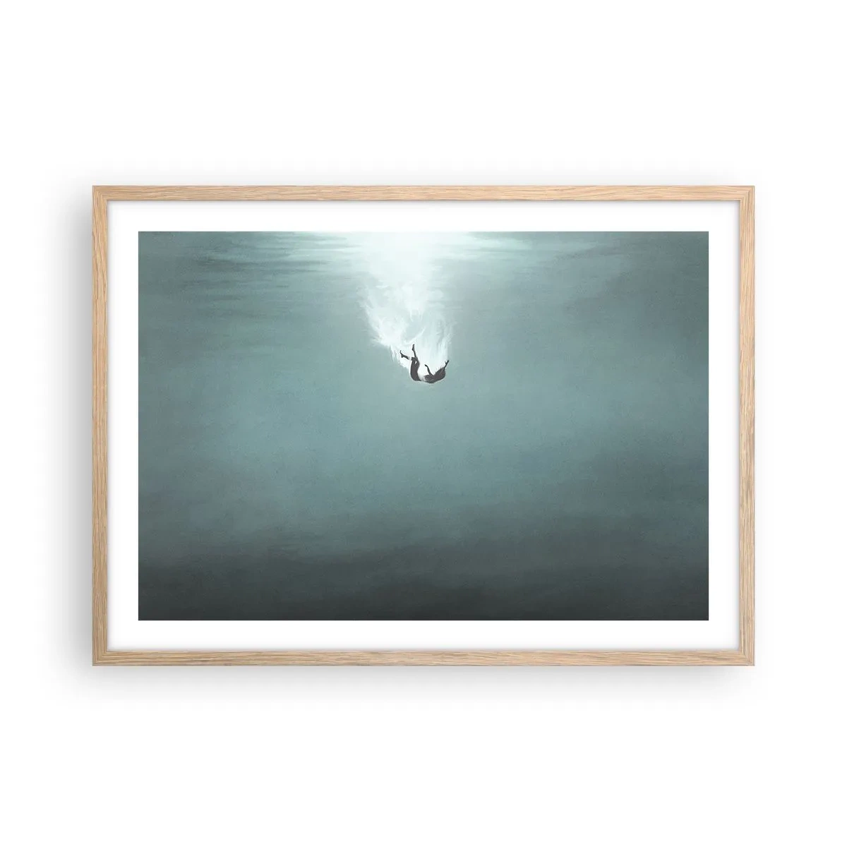 Poster în ramă de stejar deschis - În îmbrățișarea oceanului - 70x50 cm