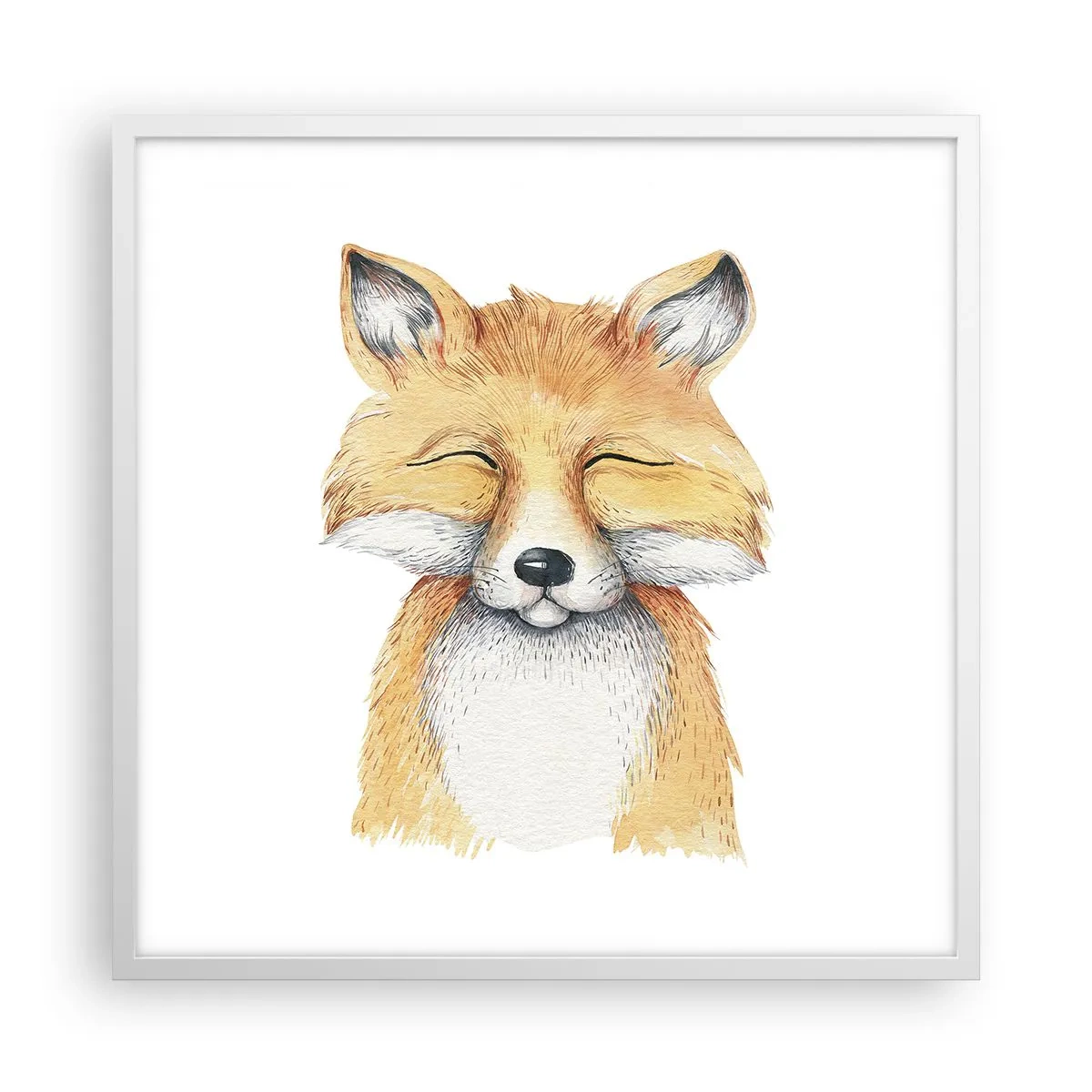 Poster în ramă albă - Mofturi de vulpe - 60x60 cm