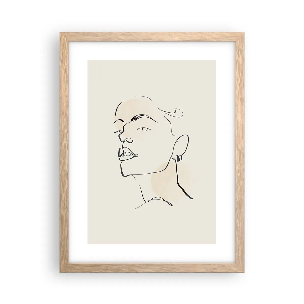 Poster în ramă de stejar deschis - O privire mândră - 30x40 cm