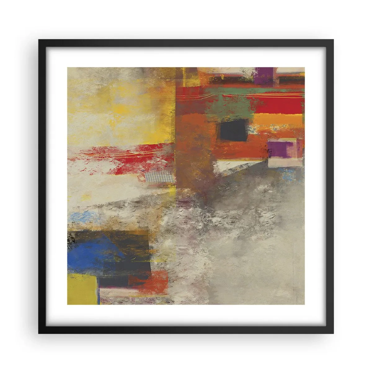 Poster în ramă neagră - Geometria culorilor - 50x50 cm