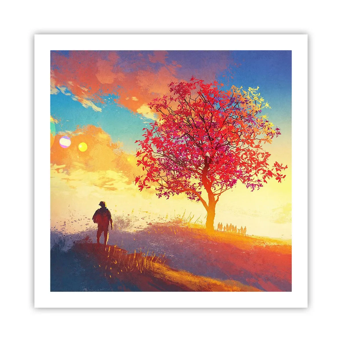 Poster - Pelerin la destinație - 60x60 cm