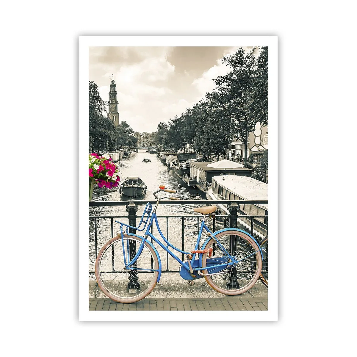 Poster - Culorile unui canal din Amsterdam - 70x100 cm
