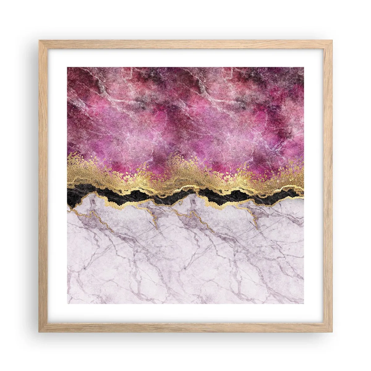 Poster în ramă de stejar deschis - La graniță - 50x50 cm