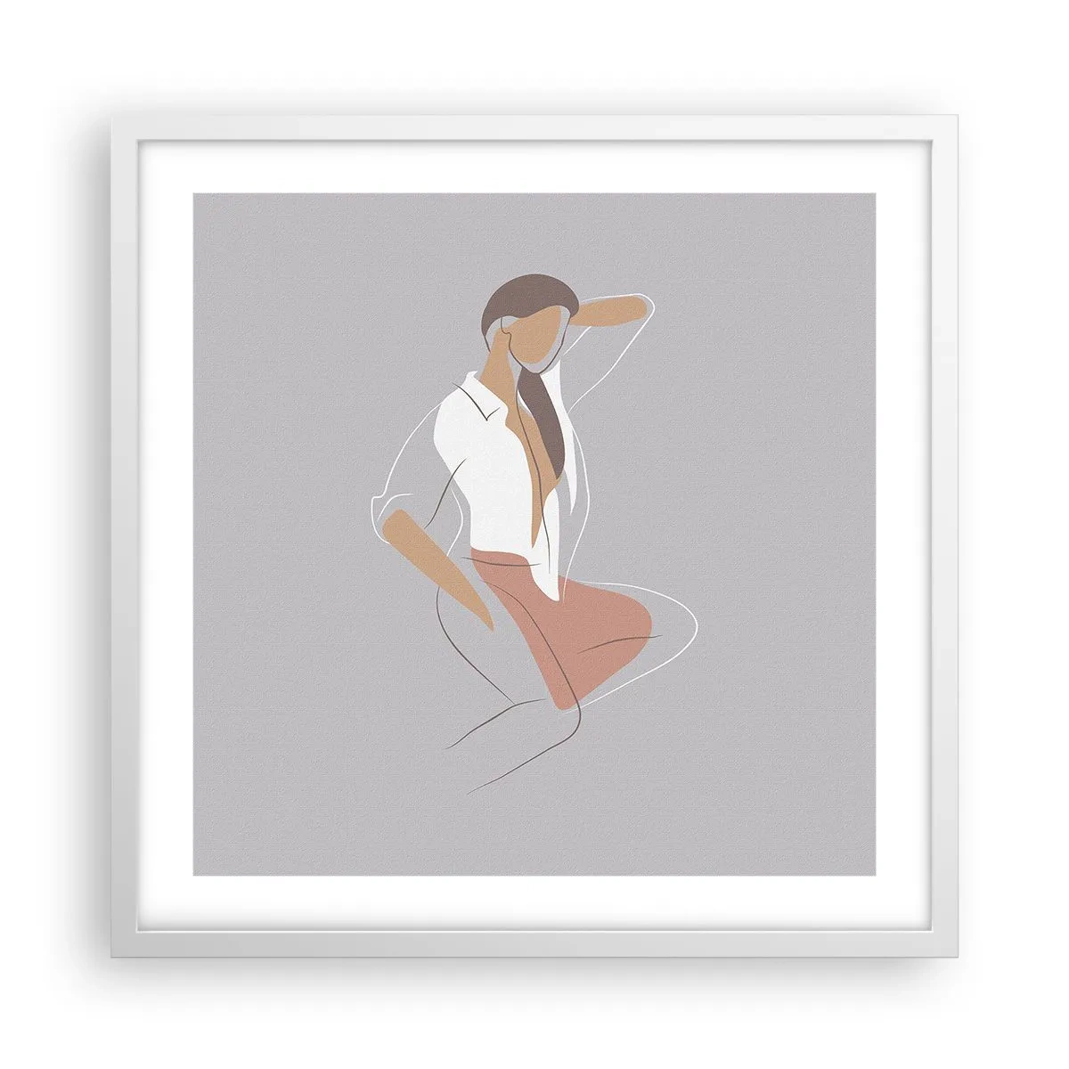 Poster în ramă albă - Schiță de farmec - 50x50 cm