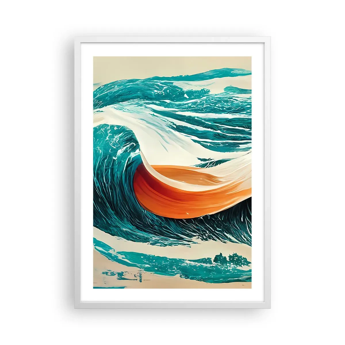 Poster în ramă albă - Visul unui surfer - 50x70 cm