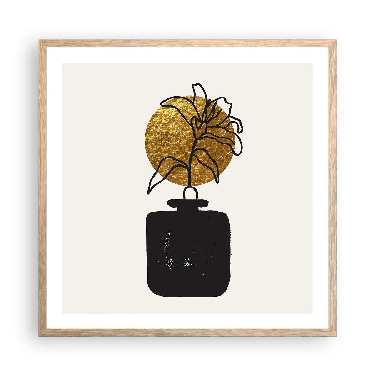 Poster în ramă de stejar deschis - Cât cântărește aurul? - 60x60 cm