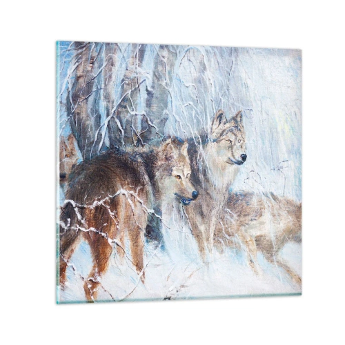 Tablou pe sticlă - Atenție! Vine... - 30x30 cm