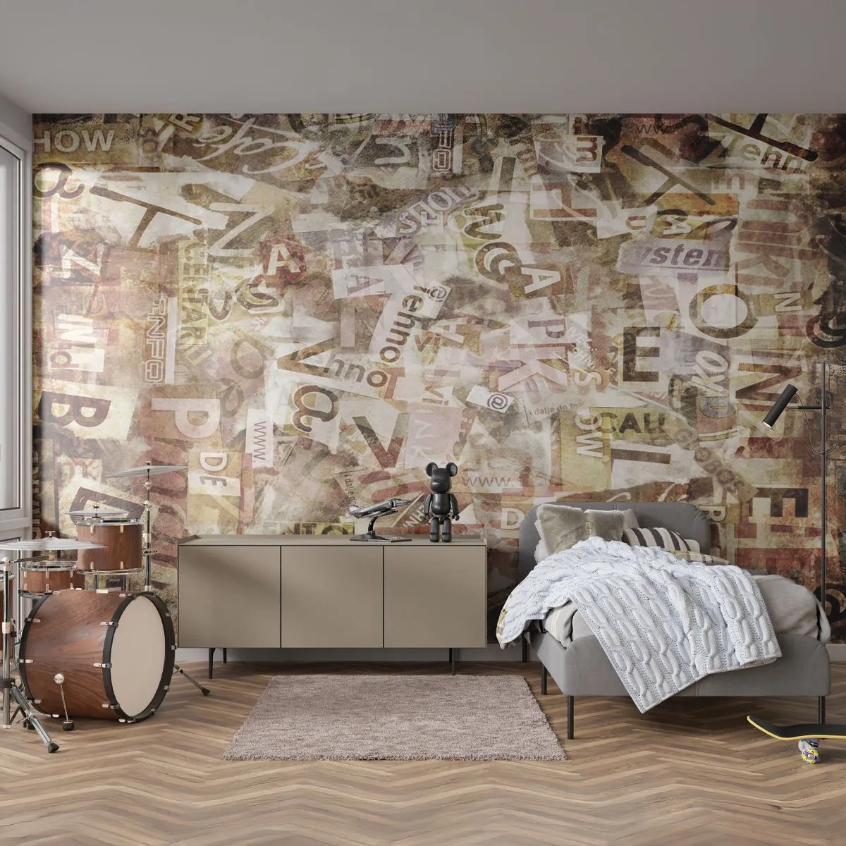 Tapet Standard Eco - Îi unesc pe cei care stau la taclale - Graffiti, mural, Bucată - 400x280 cm