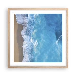 Poster în ramă de stejar deschis - Puterea albastrului - 50x50 cm