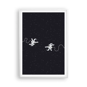 Poster în ramă albă - Dansul spațial - 70x100 cm
