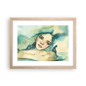 Poster în ramă de stejar deschis - Am I blue? - 40x30 cm