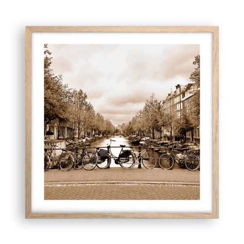 Poster în ramă de stejar deschis - Atmosfera olandeză - 50x50 cm
