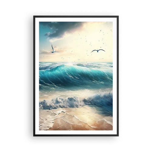 Poster în ramă neagră - Sunetul valurilor doar pentru tine - 70x100 cm