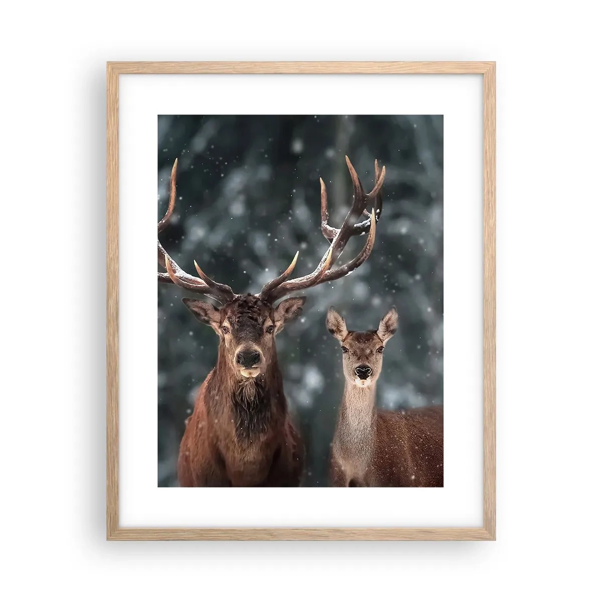 Poster în ramă de stejar deschis - Stăpânul pădurii și soția sa - 40x50 cm