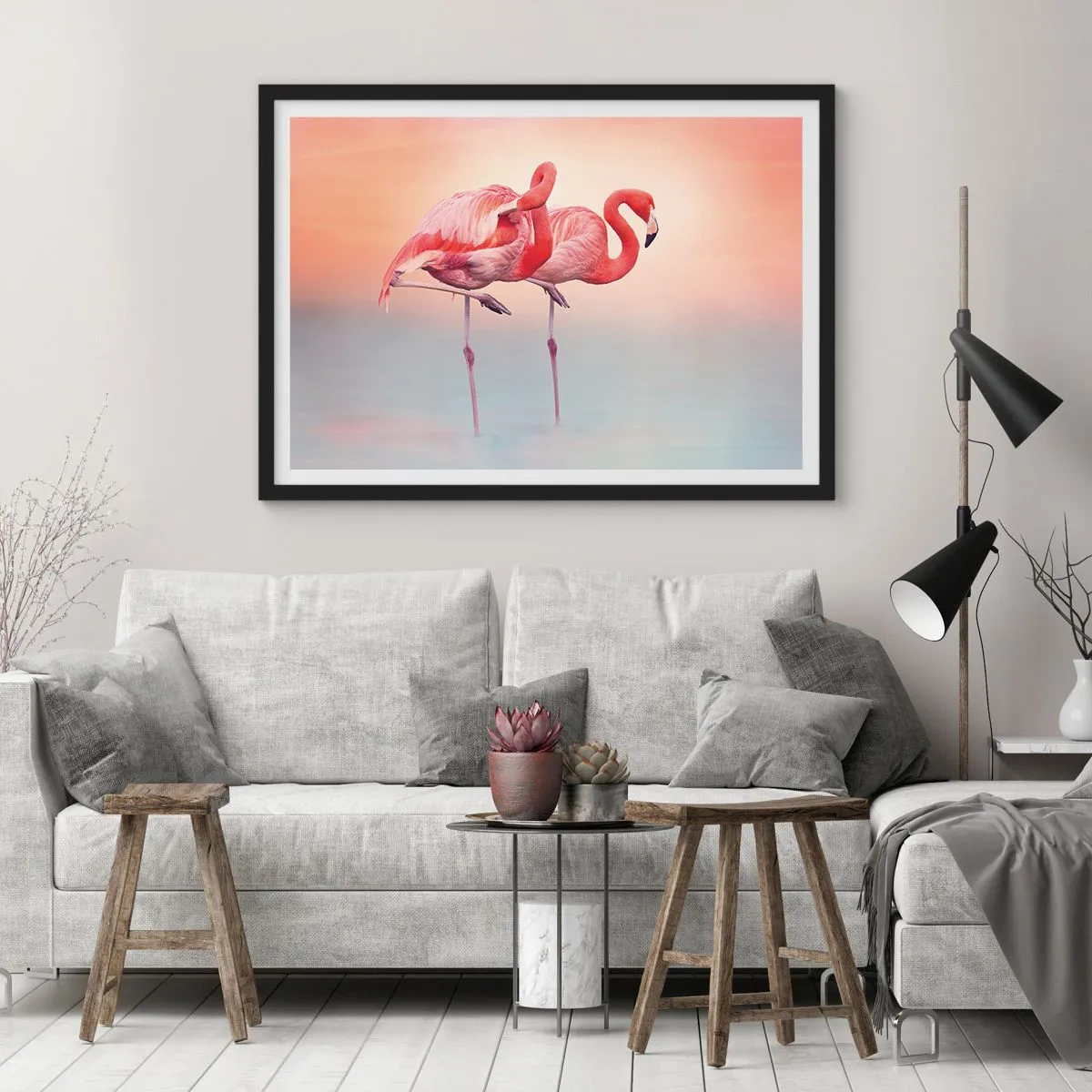 Poster în ramă neagră - În culoarea soarelui care apune - 70x50 cm