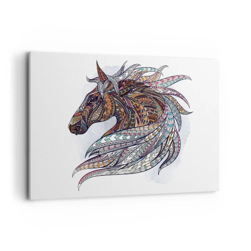 Tablou pe pânză - Armăsarul războinicului celtic - 120x80 cm