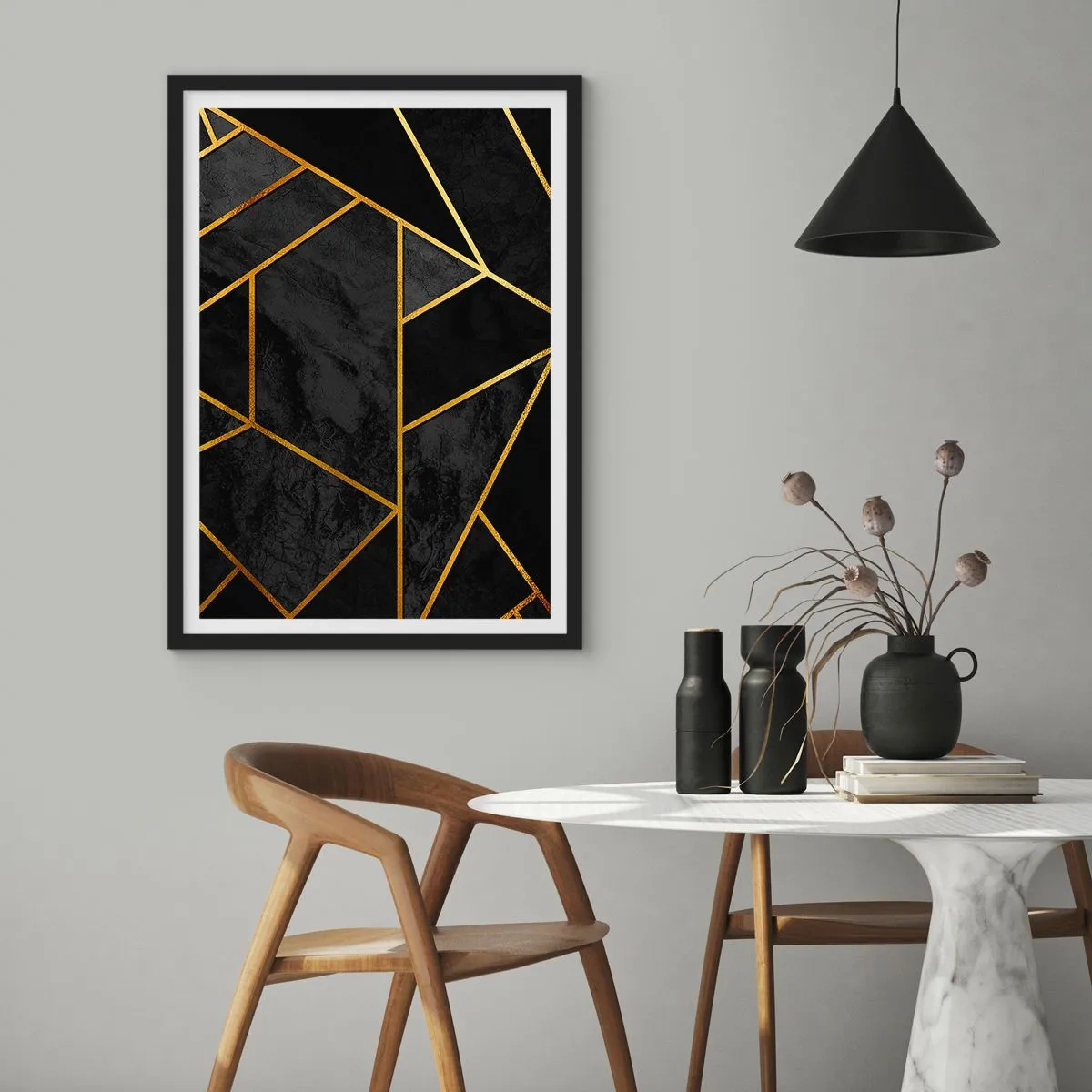 Poster în ramă neagră - Întuneric și lumină - 40x50 cm
