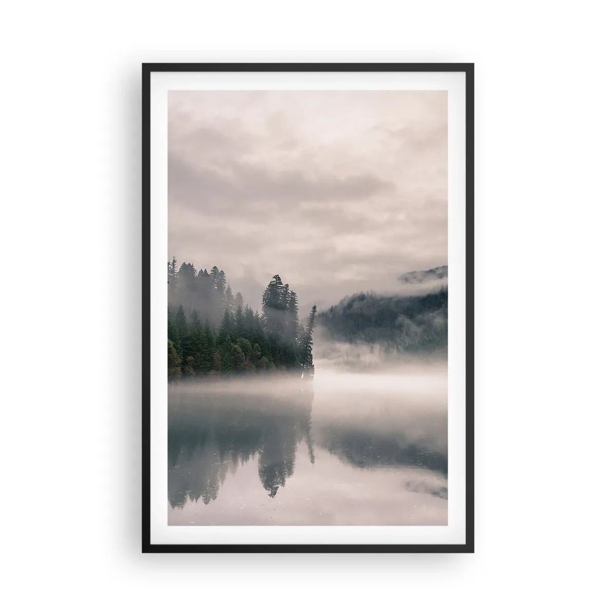Poster în ramă neagră - În reverie, în ceață - 61x91 cm