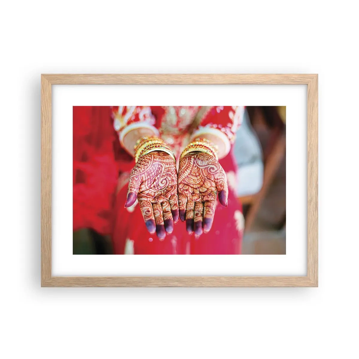 Poster în ramă de stejar deschis - Gata să prindă fericirea - 40x30 cm