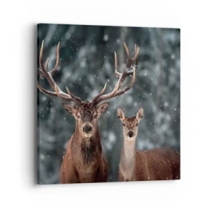 Tablou pe pânză - Stăpânul pădurii și soția sa - 40x40 cm