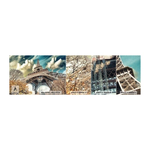 Mostră tapet autocolant Deluxe Sticker - Și la Paris, în toamna anului .... - Oraș, Paris, turnul Eiffel - 100x30 cm