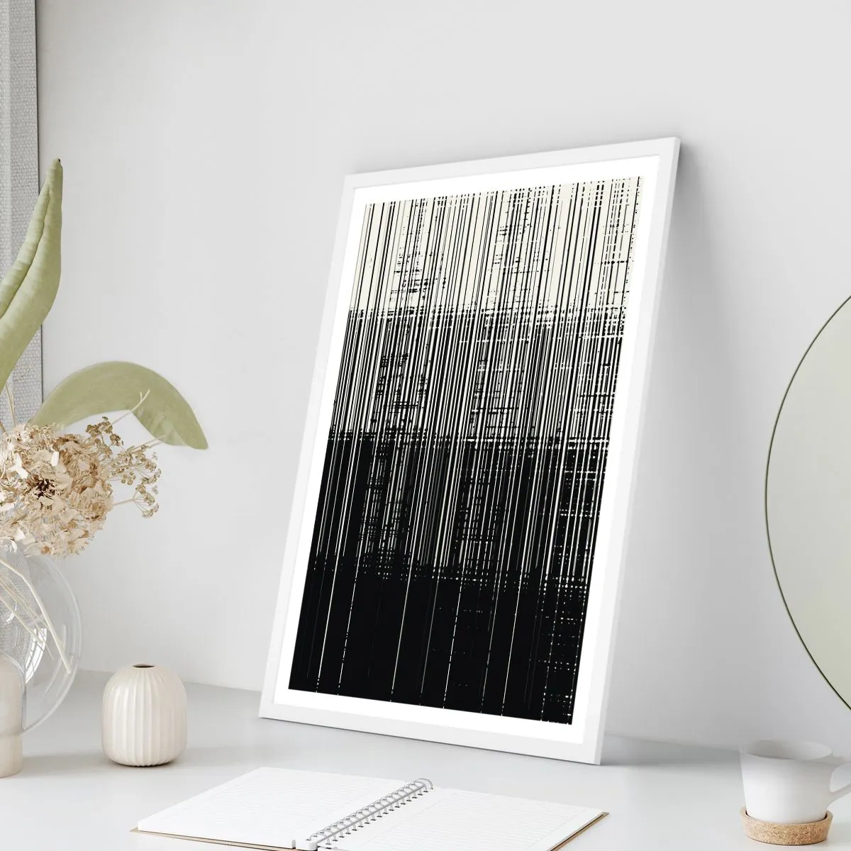 Poster în ramă albă - Valuri și vibrații - 40x50 cm