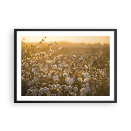 Poster în ramă neagră - Câmp pufos - 70x50 cm