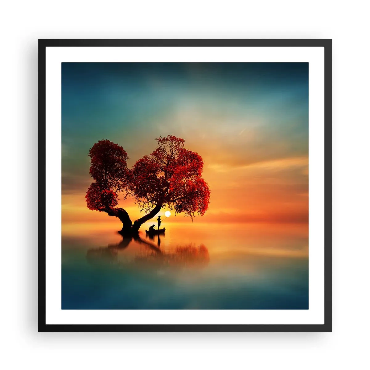 Poster în ramă neagră - Lume îndepărtată și tăcută - 60x60 cm